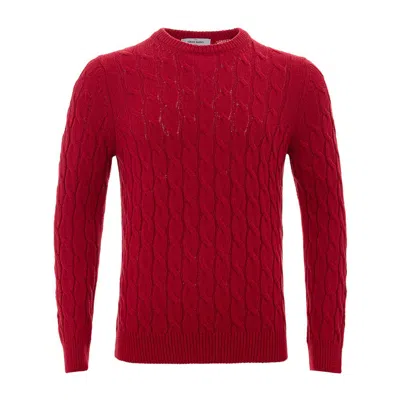 Gran Sasso Elegant Crimson Cotton Knit Sweater In Red