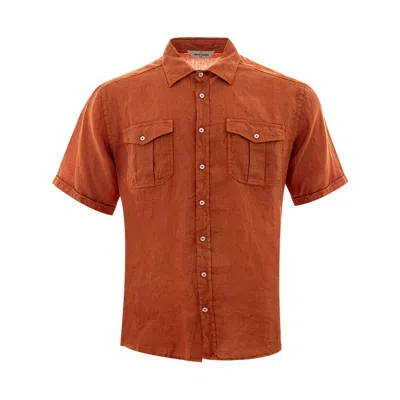 Gran Sasso Elegant Linen Shirt For The Sophisticated Men's Man In Brown