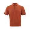 Gran Sasso Elegant Linen Polo For The Discerning Men's Gentleman In Orange