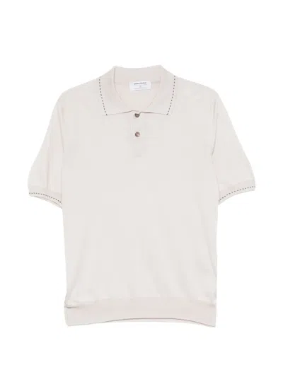 Gran Sasso Embroidered-trim Short-sleeve Polo Shirt In Neutral
