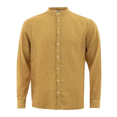 Gran Sasso En Linen Luxury Men's Shirt In Gold