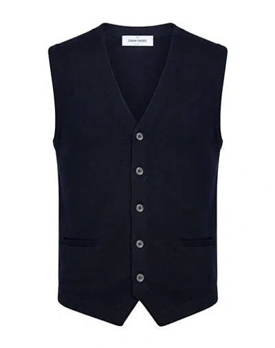 Gran Sasso Extrafine Merinos Man Cardigan Midnight Blue Size 36 Virgin Wool