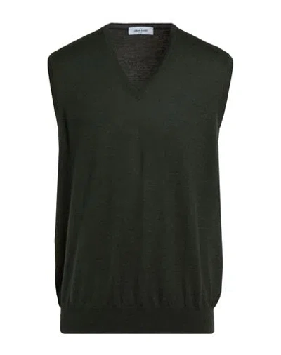 Gran Sasso Extrafine Merinos Man Sweater Dark Green Size 50 Virgin Wool