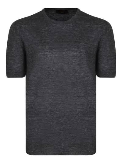 Gran Sasso Fine-knit T-shirt In Black