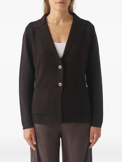 Gran Sasso Fine-knit Button-up Blazer In Black