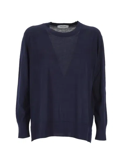 Gran Sasso Fine-knit Cardigan Top In Blue