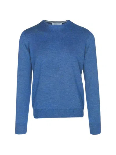 Gran Sasso Fine-knit Crew-neck Sweater In Blue