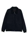 Gran Sasso Fleece-collared Wool Jacket In Blue
