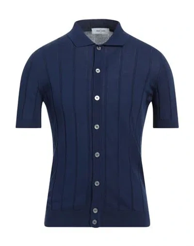 Gran Sasso For Søren Man Cardigan Navy Size 38 Cotton In Navy