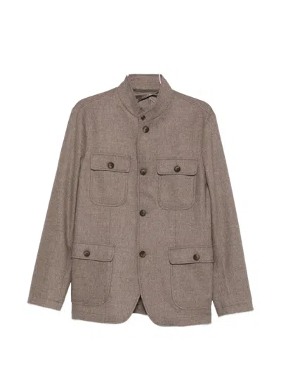 Gran Sasso Four-pocket High-neck Jacket In Gray