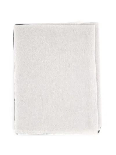 Gran Sasso Fringed Lightweight Scarf In Gray