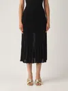 Gran Sasso Gonna Plisse Lurex Skirt In Black