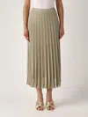 Gran Sasso Gonna Plisse Lurex Skirt In Green