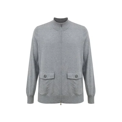 Gran Sasso Gray Cotton Cardigan