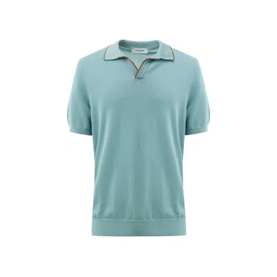 Gran Sasso Green Cotton Polo Shirt In Blue