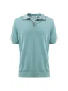 Gran Sasso Green Cotton Polo Shirt In Blue