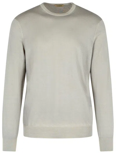 Gran Sasso Grey Cashmere Wool Sweater In Beige