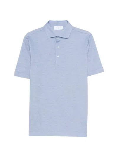 Gran Sasso Half-button Polo Shirt In Blue