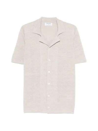 Gran Sasso Half-button Short-sleeve Shirt In Neutral