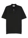 Gran Sasso Half-zip Polo Shirt In Black