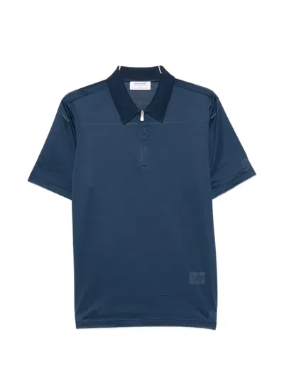 Gran Sasso Half-zip Polo Shirt In Blue