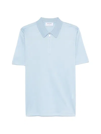 Gran Sasso Half-zip Polo Shirt In Blue