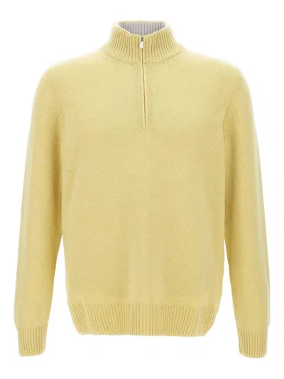 Gran Sasso Half-zip Sweater In Yellow