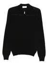 Gran Sasso Half-zip Wool Sweater In Black