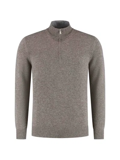 Gran Sasso Half-zip Sweater In Gray