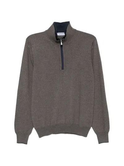 Gran Sasso Half-zip Sweater In Gray