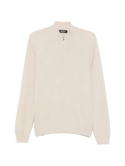 Gran Sasso Half-zip Sweater In Neutral