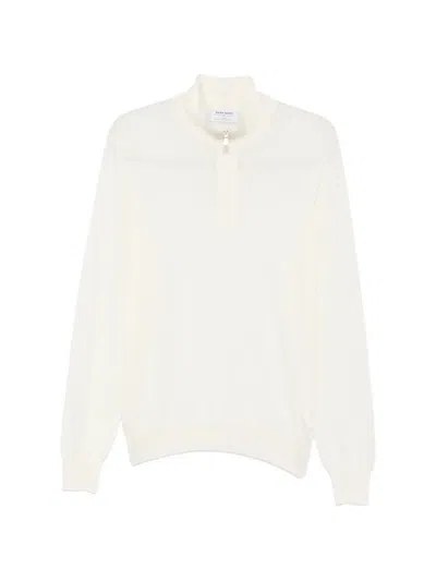 Gran Sasso Half-zip Wool Sweater In Multi