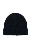 Gran Sasso Ribbed-knit Wool Beanie Hat In Black