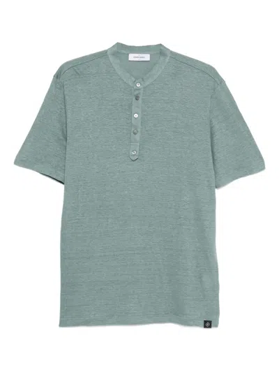 Gran Sasso Henley-neck Linen T-shirt In Gray