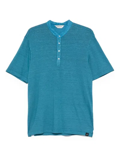 Gran Sasso Henley Short-sleeves T-shirt In Blue