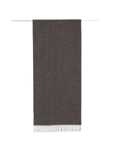 Gran Sasso Herringbone Check Scarf In Brown