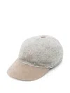 Gran Sasso Herringbone-pattern Baseball Cap In Neutral