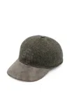 Gran Sasso Herringbone-pattern Logo-patch Cap In Orange
