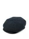 Gran Sasso Herringbone-pattern Wool Flat Beret In Blue