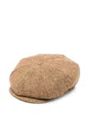 Gran Sasso Herringbone-pattern Wool Flat Beret In Brown