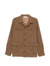 Gran Sasso Herringbone-pattern Wool Jacket In Brown