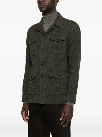 Gran Sasso Herringbone-weave Wool Jacket In Green