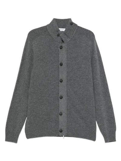 Gran Sasso High-neck Buttoned Cardigan In Gray