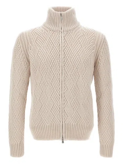 Gran Sasso High-neck Cardigan In Neutral
