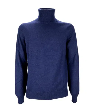 Gran Sasso High-neck Knitted Pullover In Blue