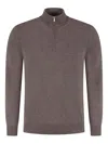 Gran Sasso High-neck Zip-up Sweater In Brown