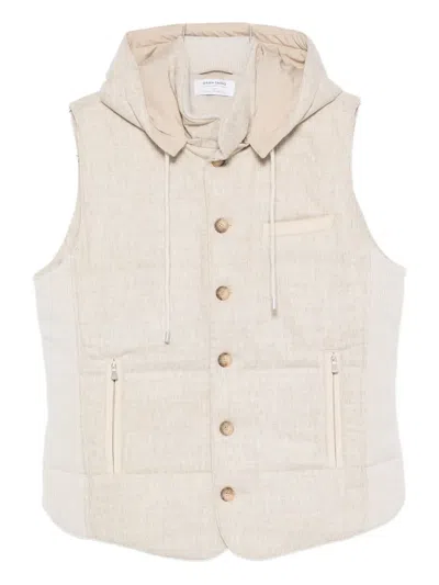 Gran Sasso Hooded Zip-pocket Vest In White