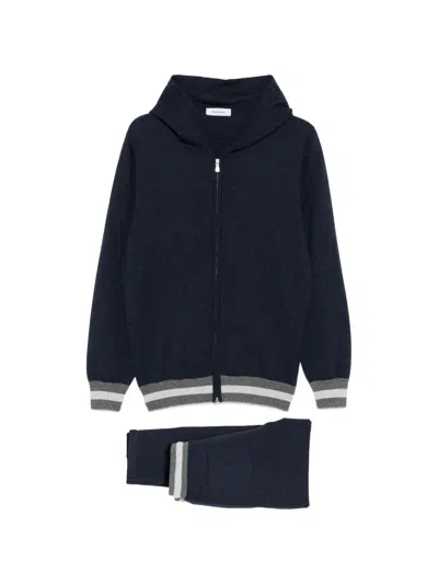 Gran Sasso Hooded Zip Tracksuit In Blue