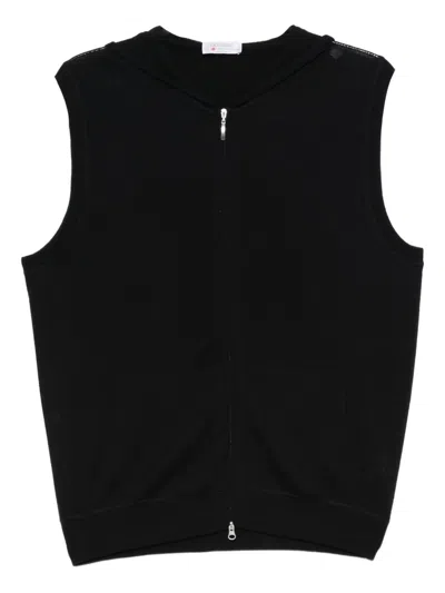 Gran Sasso Hooded Zip-up Cardigan In Black