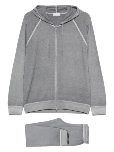Gran Sasso Hooded Zip-up Tracksuit In Gray